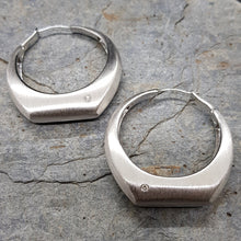 Load image into Gallery viewer, Organic Diamond Hoop Earring Satin