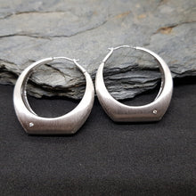 Load image into Gallery viewer, Organic Diamond Hoop Earring Satin