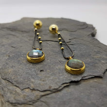 Load image into Gallery viewer, Whimsical Labrodorite Drop Earring