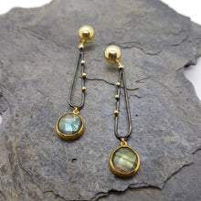 Load image into Gallery viewer, Whimsical Labrodorite Drop Earring