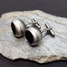 Load image into Gallery viewer, Bold Black Seed Cufflinks
