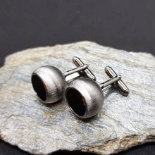 Load image into Gallery viewer, Bold Black Seed Cufflinks
