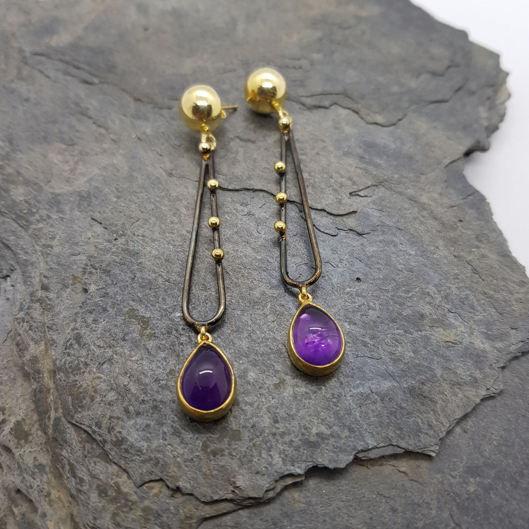 Whimsical Amethyst Drop Earring