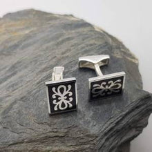 Load image into Gallery viewer, Black Enameled Cufflinks
