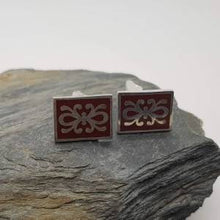 Load image into Gallery viewer, Burgundy Enamel Cufflinks
