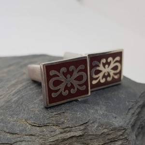 Burgundy Enamel Cufflinks