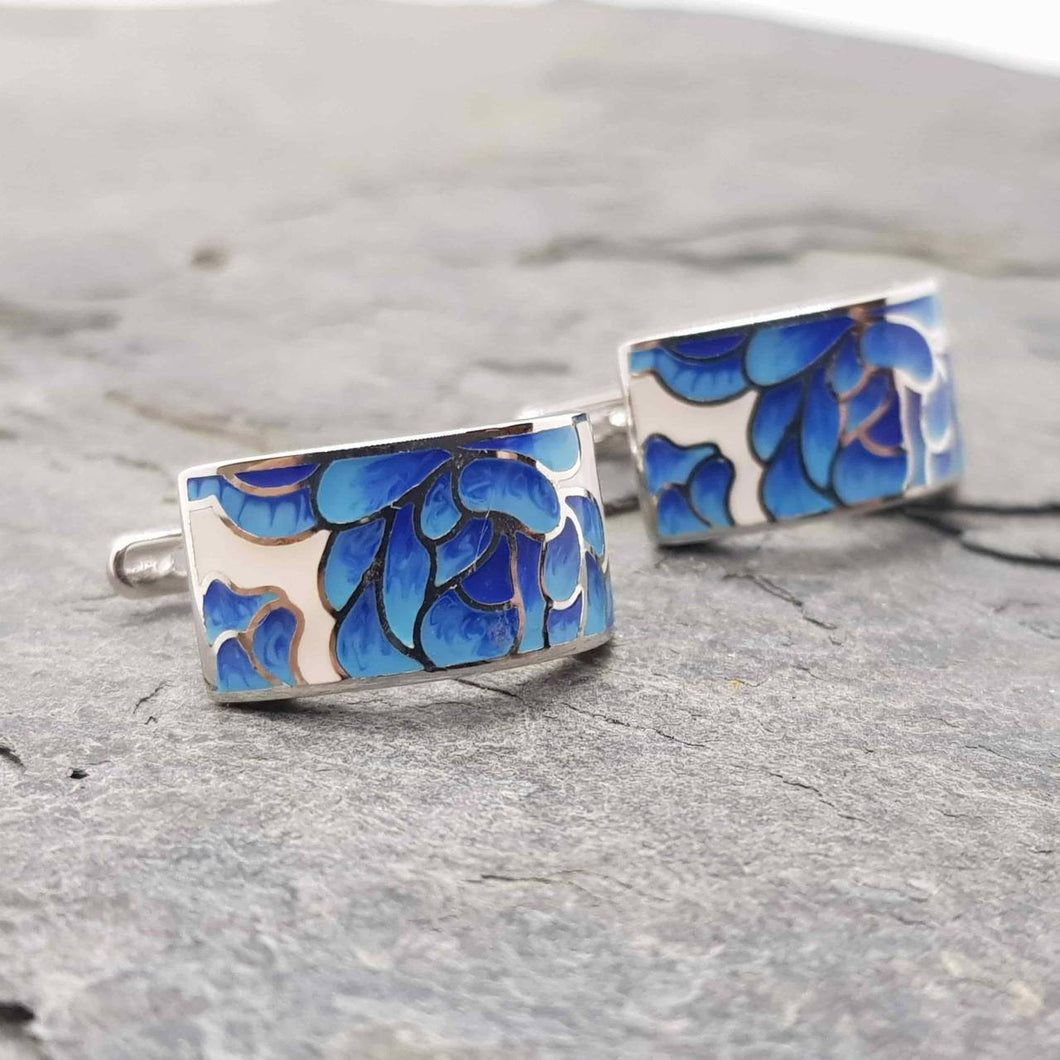 Blue Rose Garden Stud Earrings