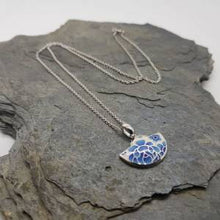 Load image into Gallery viewer, Blue Rose Garden Pendant With Sterling Silver Chain
